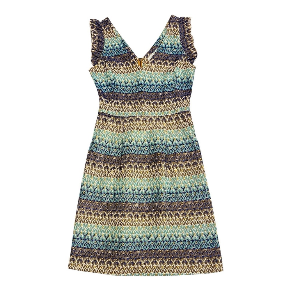 Anthropologie TABITHA Tea House Dress Ruffled Cap Sleeves Women's‎ Size 0